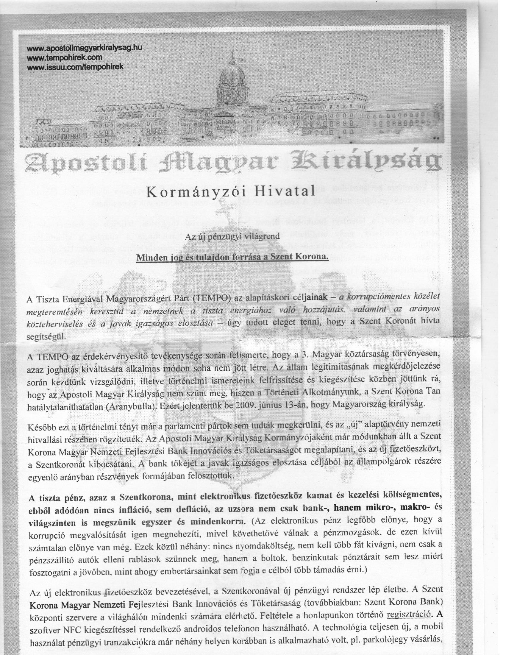 Apostoli Magyar Királyság1